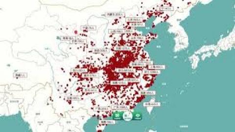 一份由有中共军方背景的高校统计的疫情大数据近日曝光。（“战疫复工大数据”网站截图）